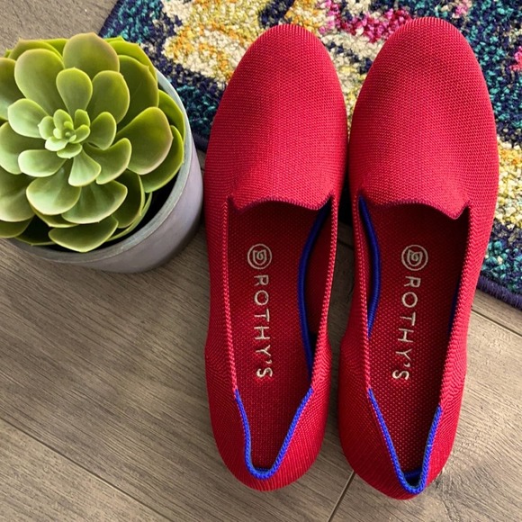 Rothys dark red size 10.5 woman’s flat loafers - Picture 10 of 11